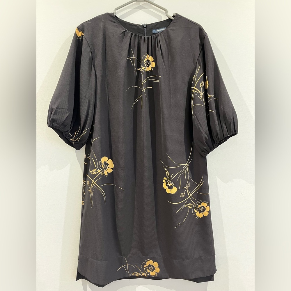 French Connection dress. Navy and gold.